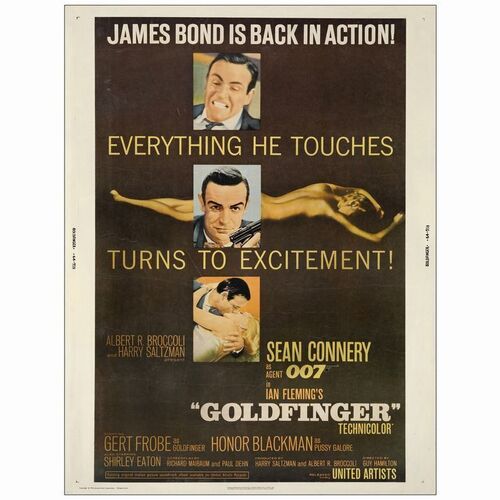 142: 30" x 40"; Very Fine on Linen ### JAMES BOND: GOLDFINGER (1964)