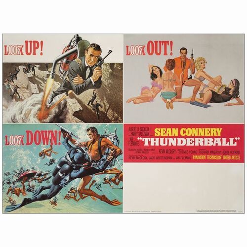 143: American Full-Bleed Multi-Use Four-Unit Display (30" x 40"); Very Fine- on Linen ### JAMES BOND: THUNDERBALL (1965)