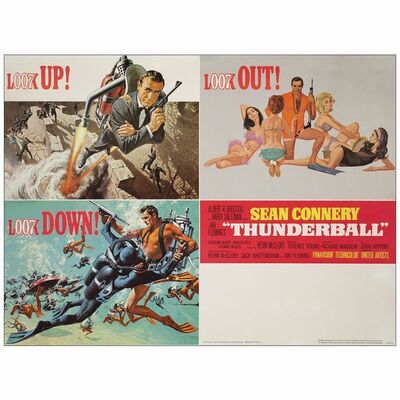 143: American Full-Bleed Multi-Use Four-Unit Display (30" x 40"); Very Fine- on Linen ### JAMES BOND: THUNDERBALL (1965)