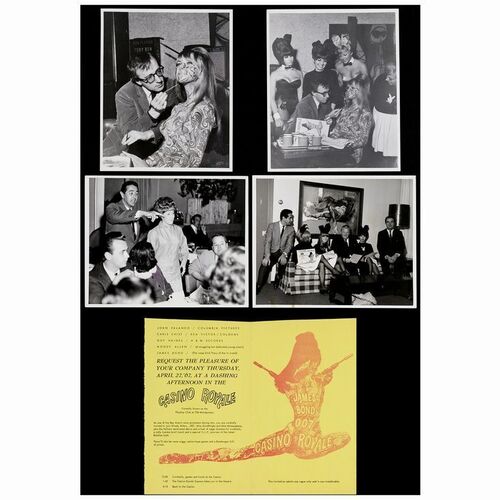 153: Preview Invitation and Photos (8" x 10"); Fine+ ### JAMES BOND: CASINO ROYALE (1967)