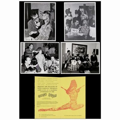 153: Preview Invitation and Photos (8" x 10"); Fine+ ### JAMES BOND: CASINO ROYALE (1967)