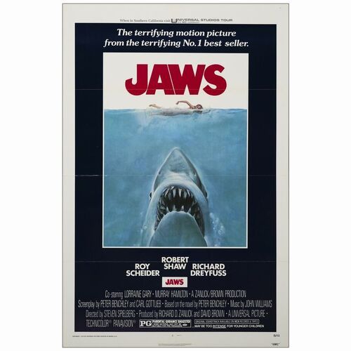 159: One Sheet (27" x 41"); Near Mint Flat Folded ### JAWS (1975)