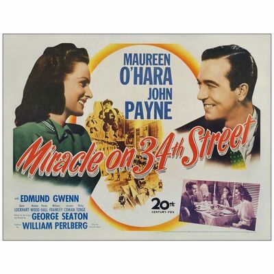 185: Half Sheet (22" x 28"); Very Fine- on Paper ### MIRACLE ON 34TH STREET (1947)