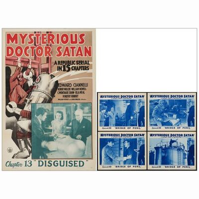 194: One Sheet and (1) Lobby Card Set of 4 (27" x 41" & 11" x 14"); Very Fine ### MYSTERIOUS DOCTOR SATAN (1940)