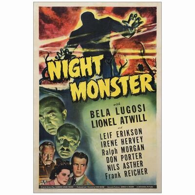 197: One Sheet (27" x 41"); Fine on Linen ### NIGHT MONSTER (1942)
