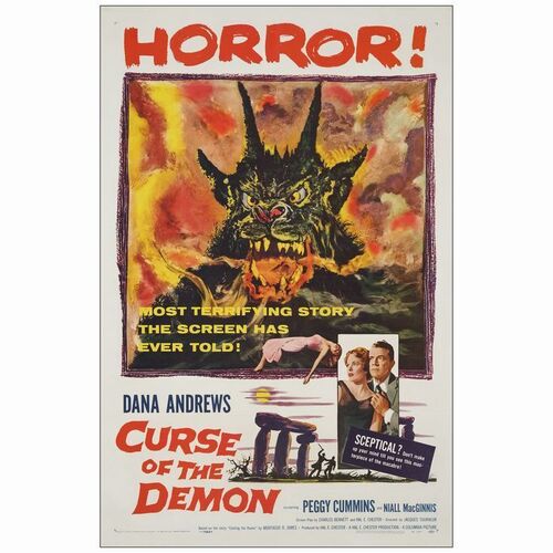 198: One Sheet (27" x 41" ); Fine+ on Linen ### NIGHT OF THE DEMON (1957)