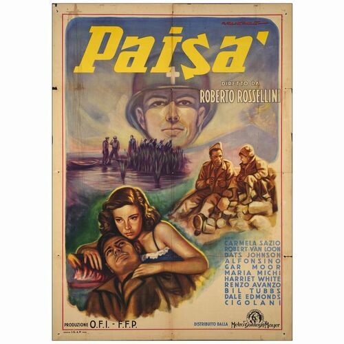 211: Italian 2-Fogli (39.5" x 55' ); Very Fine- Folded ### PAISA' (1946)
