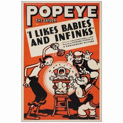 219: One Sheet (27" x 41"); Very Fine on Linen ### POPEYE: I LIKE BABIES AND INFINKS (1937)