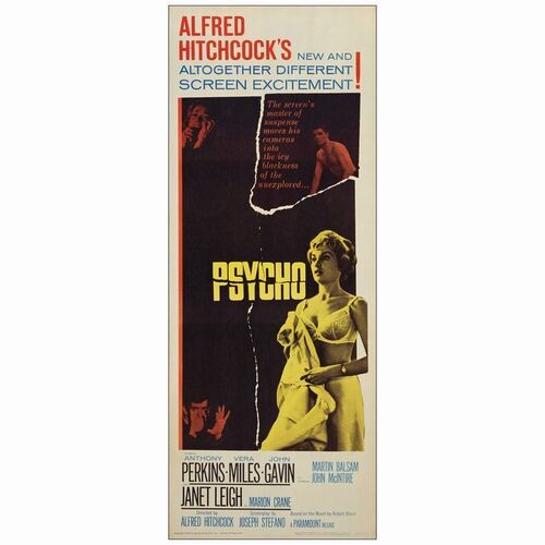 222: Insert (14" x 36"); Very Fine- Rolled ### PSYCHO (1960)