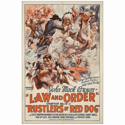 230: One Sheet (27" x 41" ); Chapter 12, Law and Order; Very Fine on Linen ### RUSTLERS OF RED DOG (1935)