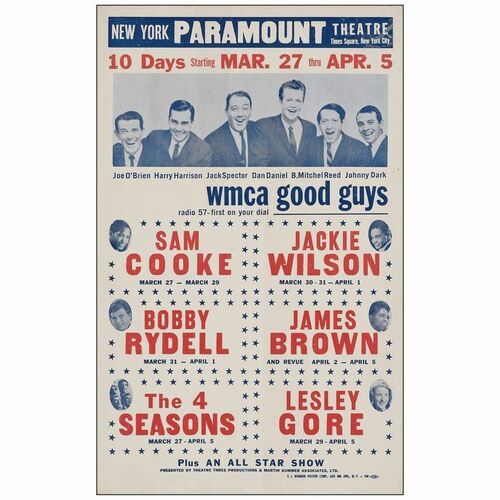 232: Music Poster (14" x 22.5"); Very Fine ### SAM COOKE/JAMES BROWN (1964)