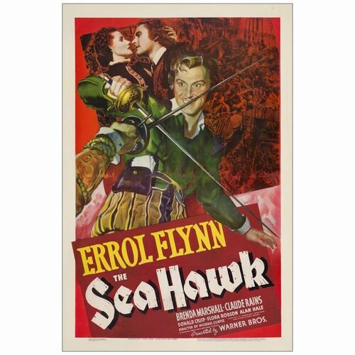 237: One Sheet (27" x 41" ); Very Good+ on Linen ### THE SEA HAWK (1940)