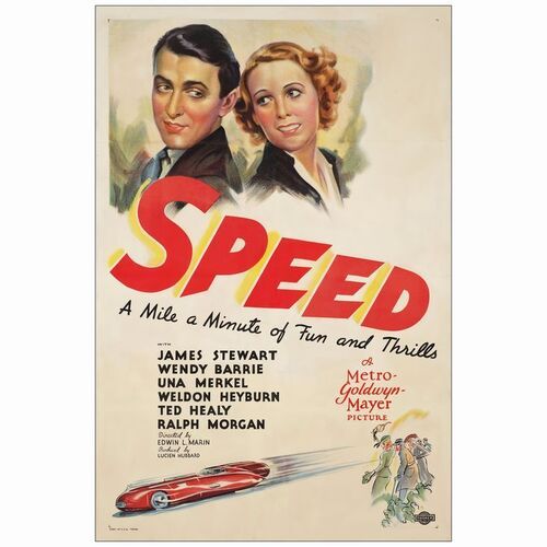 251: One Sheet (27" x 41" ); Very Fine- on Linen ### SPEED (1936)