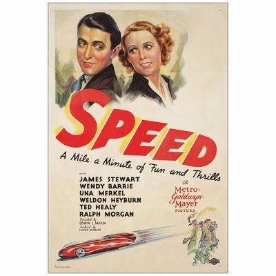 251: One Sheet (27" x 41" ); Very Fine- on Linen ### SPEED (1936)