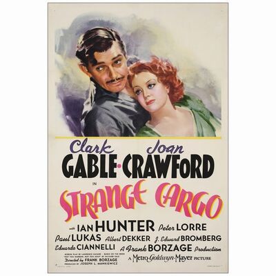 282: One Sheet (27" x 41"); Style C; Very Fine on Linen ### STRANGE CARGO (1940)