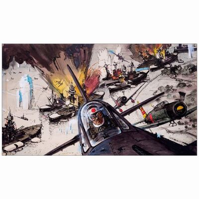 295: Original Mixed Media Robert McCall Artwork on Board For Deluxe Lobby Card (37" x 21"); Very Fine On Art Board ### TORA! TORA! TORA! By Robert McCall (1970)