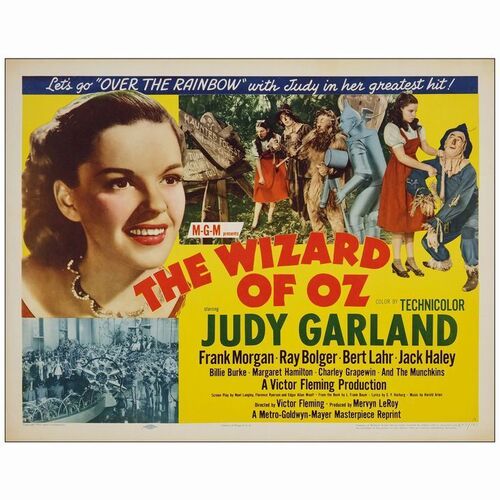 307: Half Sheet (22" x 28"); Style A; Very Fine+ Rolled ### THE WIZARD OF OZ (R-1955)