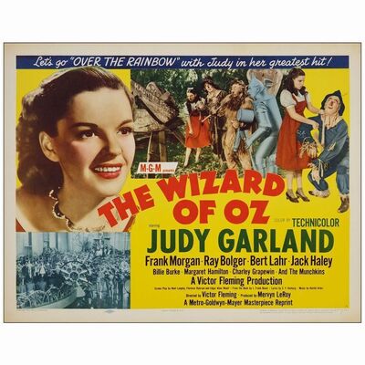 307: Half Sheet (22" x 28"); Style A; Very Fine+ Rolled ### THE WIZARD OF OZ (R-1955)