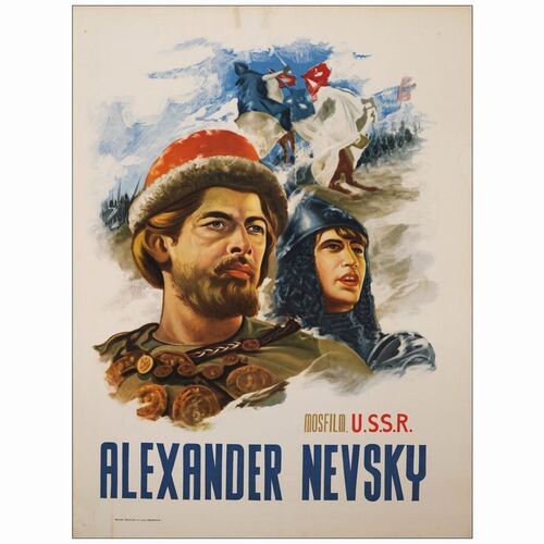 323: Indian One Sheet (30" x 40" ); Fine on Linen ### ALEXANDER NEVSKY (R-1960s)