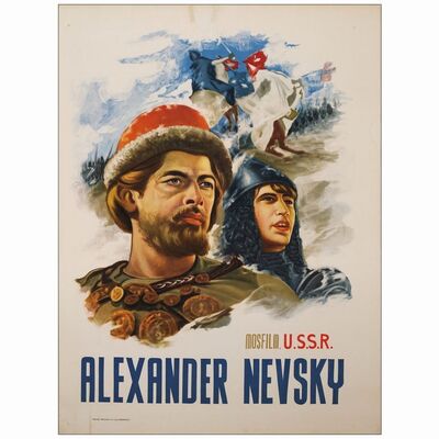 323: Indian One Sheet (30" x 40" ); Fine on Linen ### ALEXANDER NEVSKY (R-1960s)