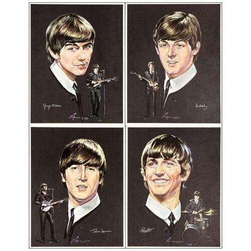342: Promo Personality Poster Set (4) (14.25" x 18.25"); Very Fine+ Rolled ### BEATLES, THE (1964)