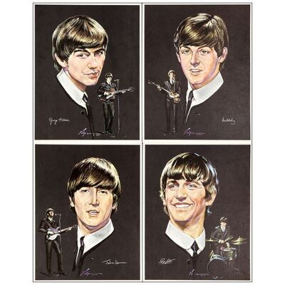 342: Promo Personality Poster Set (4) (14.25" x 18.25"); Very Fine+ Rolled ### BEATLES, THE (1964)
