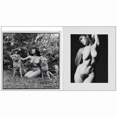 344: Vintage Black and White Photos (2) (15.75" x 15.75" & 14" x 17" (with matte); Fine ### BETTIE PAGE (1950s)