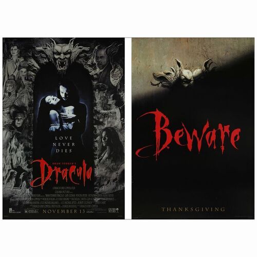 352: One Sheets (2) (27" x 41"); Teasers; Very Fine- Rolled ### BRAM STOKER'S DRACULA (1992)