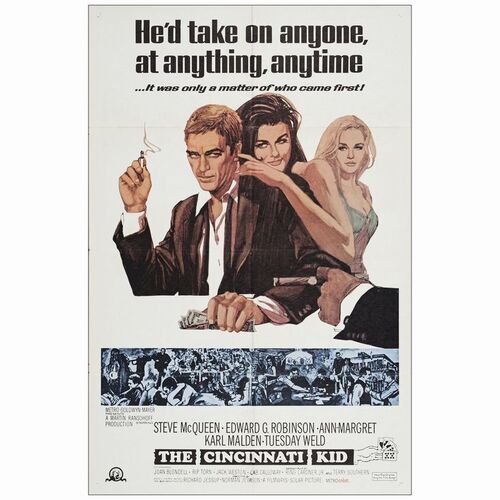 363: One Sheet (27" x 41" ); Near Mint Folded ### THE CINCINNATI KID (1965)
