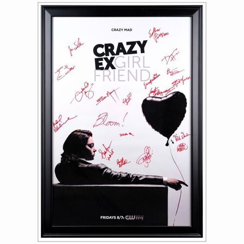 372: One Sheet (27.5" x 39" Framed) Autographed by Rachel Bloom, David Hull, Esther Povitsky, Vincent Rodriguez III, Burl Moseley and many more. (JSA COA); Very Fine+ Framed ### CRAZY EX-GIRLFRIEND (2015-2019)