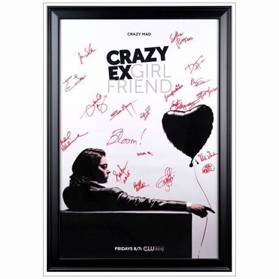 372: One Sheet (27.5" x 39" Framed) Autographed by Rachel Bloom, David Hull, Esther Povitsky, Vincent Rodriguez III, Burl Moseley and many more. (JSA COA); Very Fine+ Framed ### CRAZY EX-GIRLFRIEND (2015-2019)