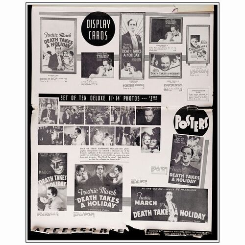 379: Pressbook (Multiple Pages) (12" x 17"); Very Fine- ### DEATH TAKES A HOLIDAY (1934)
