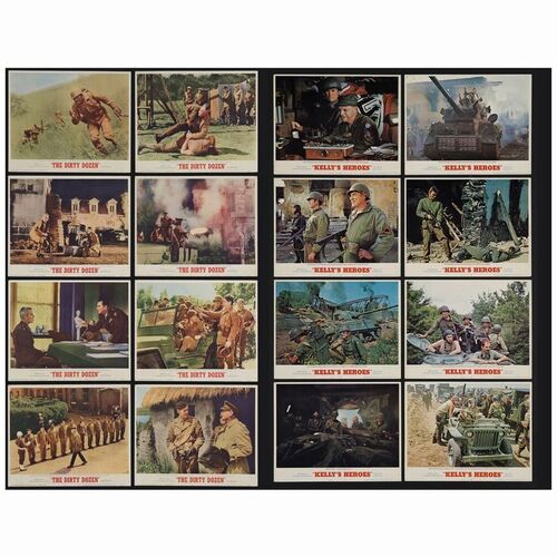 383: Lobby Card Set of (8), Two Full Sets (11" x 14" ); Very Fine- ### THE DIRTY DOZEN / KELLY'S HEROES (1967/1970)