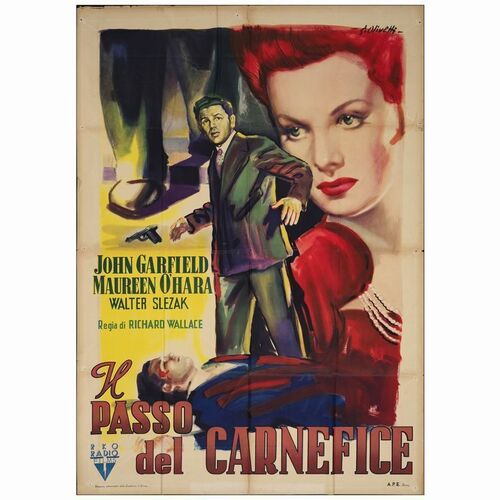 394: First Post-War Release Italian 2-Fogli (39" x 55" ); Very Fine Folded ### THE FALLEN SPARROW (1947)