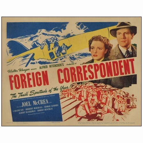 401: Title Lobby Card (11" x 14"); Very Fine- ### Foreign Correspondent (1940)
