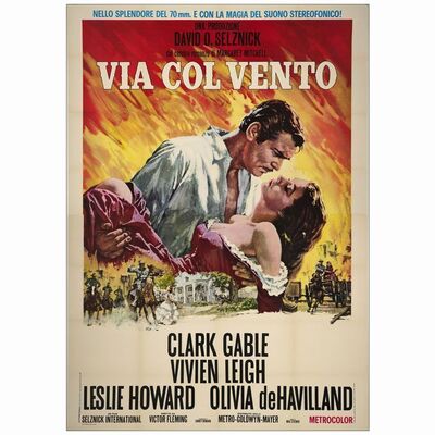 416: Italian 4-Fogli (54.5" x 78"); Very Fine on Linen ### GONE WITH THE WIND (R-1968)