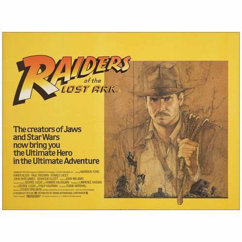 438: British Quad (30" x 40"); Very Fine+ Folded ### INDIANA JONES AND THE RAIDERS OF THE LOST ARK (1981)