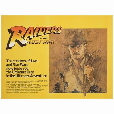 438: British Quad (30" x 40"); Very Fine+ Folded ### INDIANA JONES AND THE RAIDERS OF THE LOST ARK (1981)