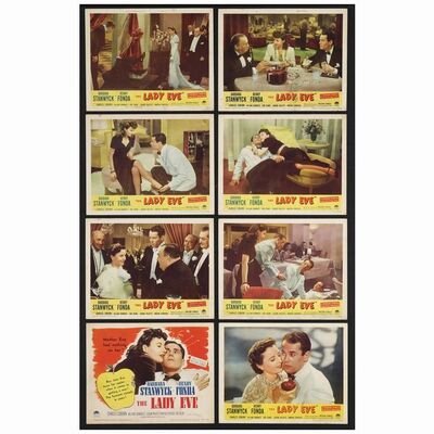 475: Lobby Card Set of (8) (11" x 14"); Very Fine- ### THE LADY EVE (R-1949)