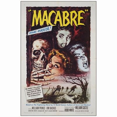 487: One Sheet (27" x 41" ); Very Fine+ Folded ### MACABRE (1958)