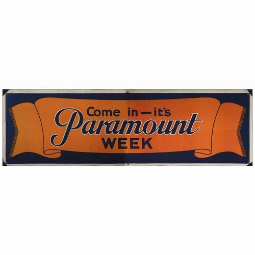 524: Cloth Banner (33" x 107"); Very Fine Rolled ### PARAMOUNT PICTURES (1920s)