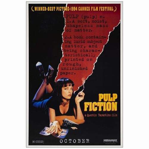 539: One Sheet (27" x 41" ); Advance; Very Fine- on Linen ### PULP FICTION (1994)