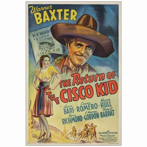 544: One Sheet (27" x 41"); Very Good on Linen ### THE RETURN OF THE CISCO KID (1939)