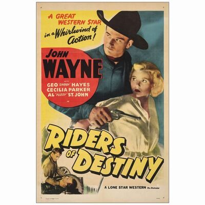 546: One Sheet (27" x 41"); Very Fine on Linen ### RIDERS OF DESTINY (R-1947)