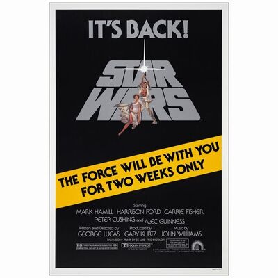 574: One Sheet (27" x 41" ); Very Fine+ Rolled ### STAR WARS: A NEW HOPE (R-1981)