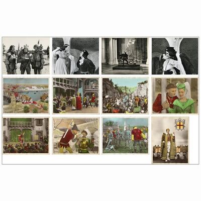 630: (8) Oversized Color Photos and (4) Oversized British Photos (11" x 14"); Very Good+ ### HENRY V (1946 & 1956)