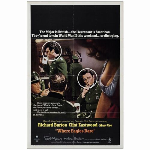 637: One Sheet (27" x 41"); Style B; Very Fine- Folded ### WHERE EAGLES DARE (1968)