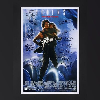 15. Sigourney Weaver, Michael Biehn, Mark Rolston, Carrie Henn, Lance Henriksen and Others Autographed Poster ### ALIENS (1986)