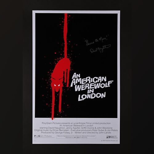 18. David Naughton Autographed Poster ### AN AMERICAN WEREWOLF IN LONDON (1981)