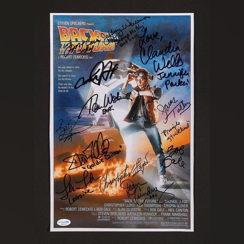 28. Michael J. Fox, Christopher Lloyd, Tom Wilson, Billy Zane and Eight Others Autographed Mini Poster ### BACK TO THE FUTURE (1985)